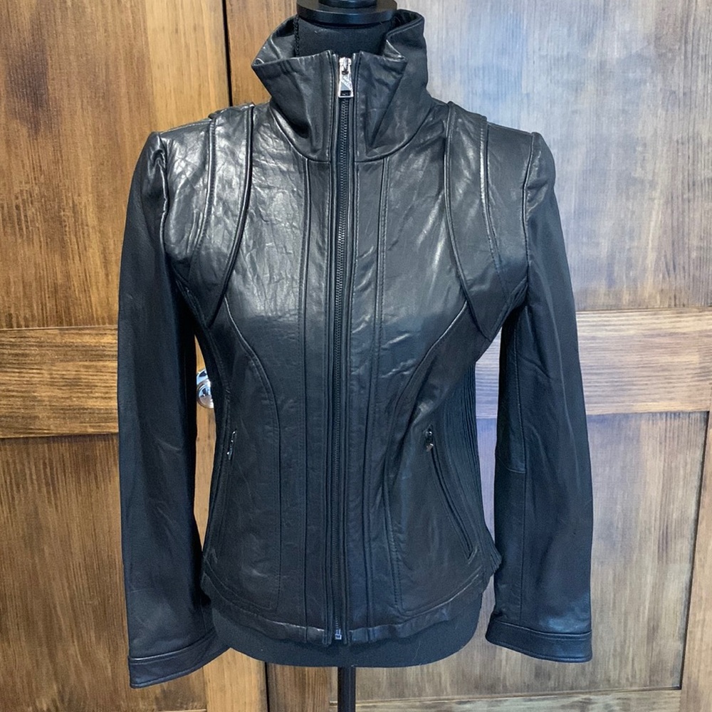 Steve Madden Leather style coat in Black Size Large